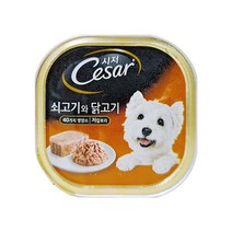 시저 반려견 주식캔, 소+닭, 100g, 5개