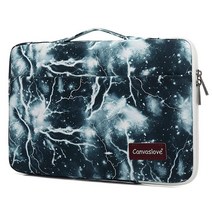 Canvaslove 핑크 국화 노트북 슬리브 케이스 가방 포켓 포함 맥북 프로 16 및 15인치-156인치 노트북용, Geometry With Handle