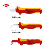 독일 KNIPEX 크니펙스 전공칼(절연)_품번 98-53-03 이중안락손잡이 VDE인증 날28mm 날특수공구강재질 둥글케이블적합 피복칼, 98-53-13, 1개