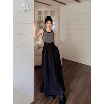 민소매 여성 여름 얇은 조끼 롱 원피스