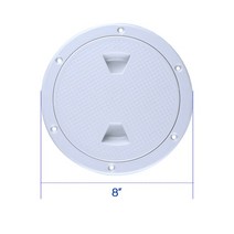 ABS 플라스틱 라운드 해치 커버 데크 플레이트 마린 RV 요트 보트 액세서리에 대 한 비 슬립 검사 화이트 4 6 8, 8 inch