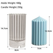 인테리어 양초 캔들 몰드아크릴 양초 금형 쉬운 탈형 긴 기둥 왁스 DIY 대형 줄무늬 원추형 실린더 홈 웨, 01 A