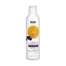 NOW Solutions 비타민 C 및 아사이 베리 퓨리파잉 토너 브라이트닝 시스템 모공 막힘 잔여물 제거 236.6ml(8온스) (1팩)