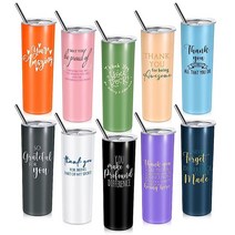 [정품]Amyhill Thank You Cup 직원 감사 선물 텀블러 591.5ml(20온스) 스테인리스 스틸 영감을 주는 동료 머그 뚜껑 포함 여성 교사 도움호사 보조 (20팩)