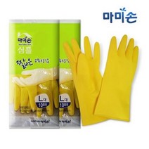 마미손 심플 짧은 고무장갑 L, 옐로우, 10개