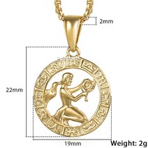 남자 여자 12 별자리 조디악 로그인 골드 펜던트 목걸이 양자리 레오 도매 Dropshipping 12 별자리 보석 GPM24