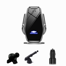 Ecool carlogo 무선충전 핸드폰 거치대 + carlogo 3.0 고속충전기 + 송풍구 거치대 + 부착형 거치대 + USB-C 전원선 세트, Silver, 쉐보레