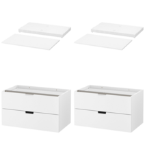이케아 서랍장 NORDLI 노르들리 모듈식2단서랍장 화이트 80x45 cm