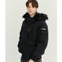 NATIONALGEOGRAPHIC N224MDW930 남성 타루가 퍼 트리밍 후디 구스다운 점퍼 CARBON BLACK, 095