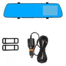 룸미러 백 미러 dvr 비디오 레코더 대시캠 자동차 차량용 블랙박스 대쉬 캠 후면보기 듀얼 렌즈 풀 HD 사이클 녹화 DVR 대시 카메라 4.3 인치 액세서리 1080P480P, 단일 카메라