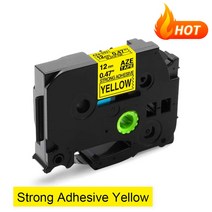 31 색 TZe-231 호환 형제 라벨 테이프 검정색 흰색 프린터 용, 14 Adhesive Yellow_01 12mm