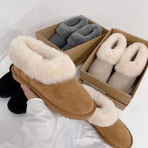 여성 양털 퍼 슬리퍼 겨울 털 신발 키높이 방한 통굽