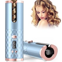 물결 고데기 Lofamy SL-886 무선 자동 컬링 아이언 전문 헤어 Curler USB 충전식 회전 컬러 스타일링 도구, 빨간색, 02 Blue, 08 Blue