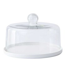 디저트 트레이 덮개 베이커리 뷔페 업소용 케이크접시, 27cm+ 플라스틱 커버