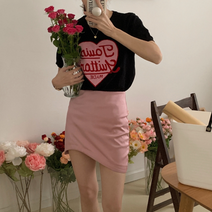 쥬뗌므 니트 라운드넥 반팔 스웨터 탑