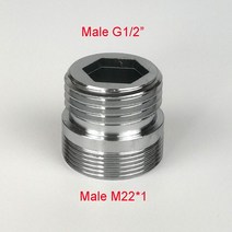 호스니플 멀티조인트 농수관 남성 여성 G12 파이프 피팅 정수기 액세서리 M16 M24 M18 M20 M32 G34 용 크롬 황동 수도꼭지 에어레이터 어댑터 1 개, 09 M22xMDN15, 09 M22xMDN15