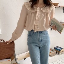 아디핏걸 러플 퍼프 2color 블라우스