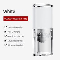 Portable Electric Coffee Grinder TYPE C USB Charge Beans Pulverizer, 01 WHITE