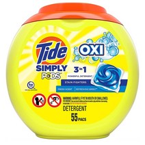 Tide Pods Oxi 타이드 옥시 포즈 캡슐 세제 프레쉬 향 55개입, 1개, 1개