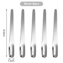 디저트스푼 요거트 우드 세트 삽 아이스크림 미니 5개 커피 스푼 스테인레스 스틸 플랫 디저트 작은 스쿱, 01 5pcs silver