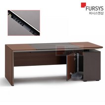 퍼시스 사무용 중역 책상 2000 긴 ㄷ자 컴퓨터 빌트인 매립 콘센트 사장님 대표실 모나크 ZDQ020CLN RN, L형 오크