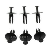 10pcs 6mm BMW 푸시 플라스틱 리벳 핀 클립- 범퍼 내부 트림 패널 근막, 검은색