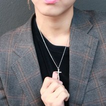 써지컬스틸 베이직 십자가 목걸이 남녀공용 남자 남성 실버 체인 무변색 여자 여성 학생 자체제작