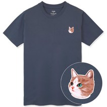 플라바 시그니처 남녀공용 반팔 티셔츠 남자 남성 면티 빅사이즈 고양이 반팔