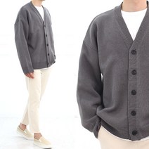 남자 오버핏 가디건 부드러운 봄 가을 초록 니트 울 스웨터 루즈핏 아우터