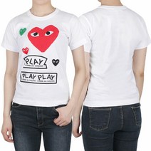 꼼데가르송 [꼼데가르송] 멀티 하트로고 반팔(P1T279) (AZ T279 WHITE)