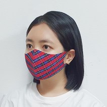 [예원콜렉션] 1+1 항균력 99.9% 빨아쓰는 면 마스크 귀안아픈 천마스크 항균마스크 체크2