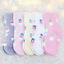 유아 아동 양말 뉴눈사람연수면 5족세트 극세사 양말