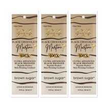 Brown Sugar Double Dark BLACK CHOCOLATE MARTINI Bronzer Tanning Lotion 3 .5 PKTS 121294