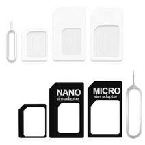 4 in 1 Nano SIM 카드를 iPhone Galaxy Phones 용 마이크로 표준 어댑터로 변환