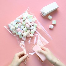 남은 과자 빵봉지 완벽 밀폐 미니 밀봉기 시리얼클립, 1개, 핑크