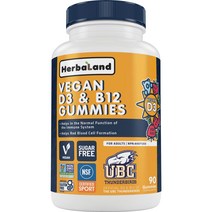 캐나다 비타민 D 보충제 베스트 셀러 Top, 48.허벌랜드 비타민 D3 & B12 90구미