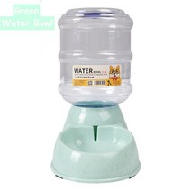 고양이자동급식기 반려동물 사료 배식기 강아지 밥그릇 대용량 3.8L 개 자동 공급기 물병 고양이 그릇 먹이, 01 Green Water Bowl