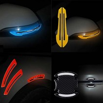 포원 레이 캐스퍼 모닝 꾸미기 반사 스티커 테이프 필름, 도어캐치4개, 블루