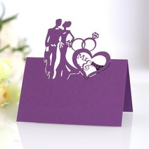 신부와 신랑 이름 장소 카드 DIY 테이블 좌석 메시지 인사말 베이비 샤워 생일 파티 웨딩 장식 50 개, [05] Purple