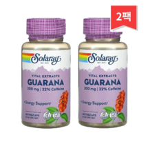 Solaray 과라나 씨앗 추출물 200mg 베지 캡슐 60정, 2개