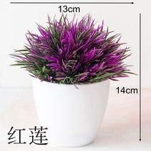 카페 실내 조경 조화 장식 인테리어 나무 39 스타일 소형 중형 대형 녹색 인공 식물 분재 플라스틱 잔디 공 소 화분 분재 홈 파티, 홍련봉위차오