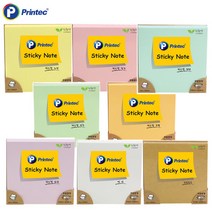 프린텍 파스텔 스티키노트 7676 포스트잇 접착노트 패드, 6.보라, 개