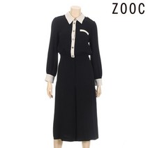 주크 카라배색 점프슈트 Z204MSE019 BK