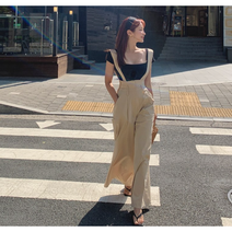 떳다그녀 자하크 멜빵 와이드 팬츠