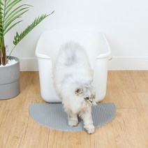 starcat 디자인 고양이 모래매트 스타캣 사막화방지 화장실매트, 아치모양, 그레이
