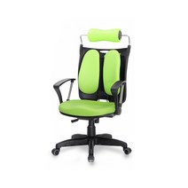 듀얼백 목받침 사무실 학생 등받이 바퀴 의자 C101, 오렌지