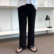 [1+1] 시원한 아이스 냉감 냉장고 바지 스판 와이드 밴딩 팬츠