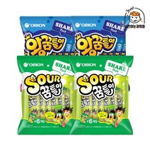 오리온 왕꿈틀이 사워꿈틀이 255g(6p) x 4 과일맛 젤리, 왕x2 /sourx2 꿈틀이
