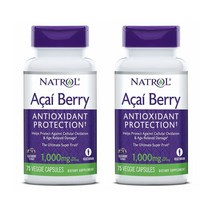 Natrol Acai Berry Antioxidant Protection 나트롤 아사이베리 안티옥시던트 1000 Mg 75 캡슐 2병, 1개, 1
