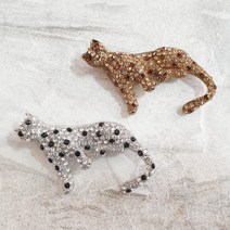 초코젬 스톤표범브로치M 동물 빈티지브로치 엔틱